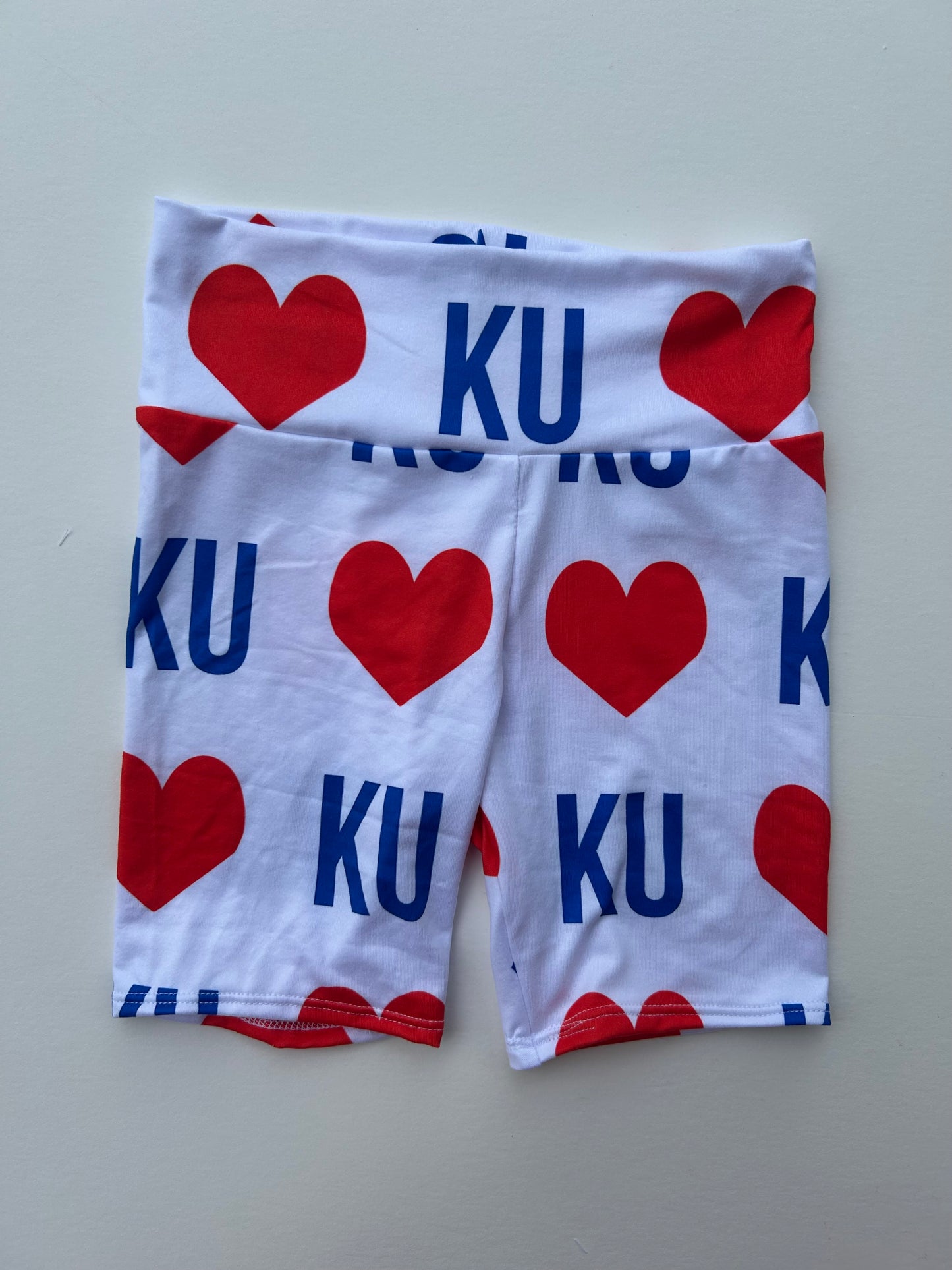 Girls Biker Shorts: KU Heart