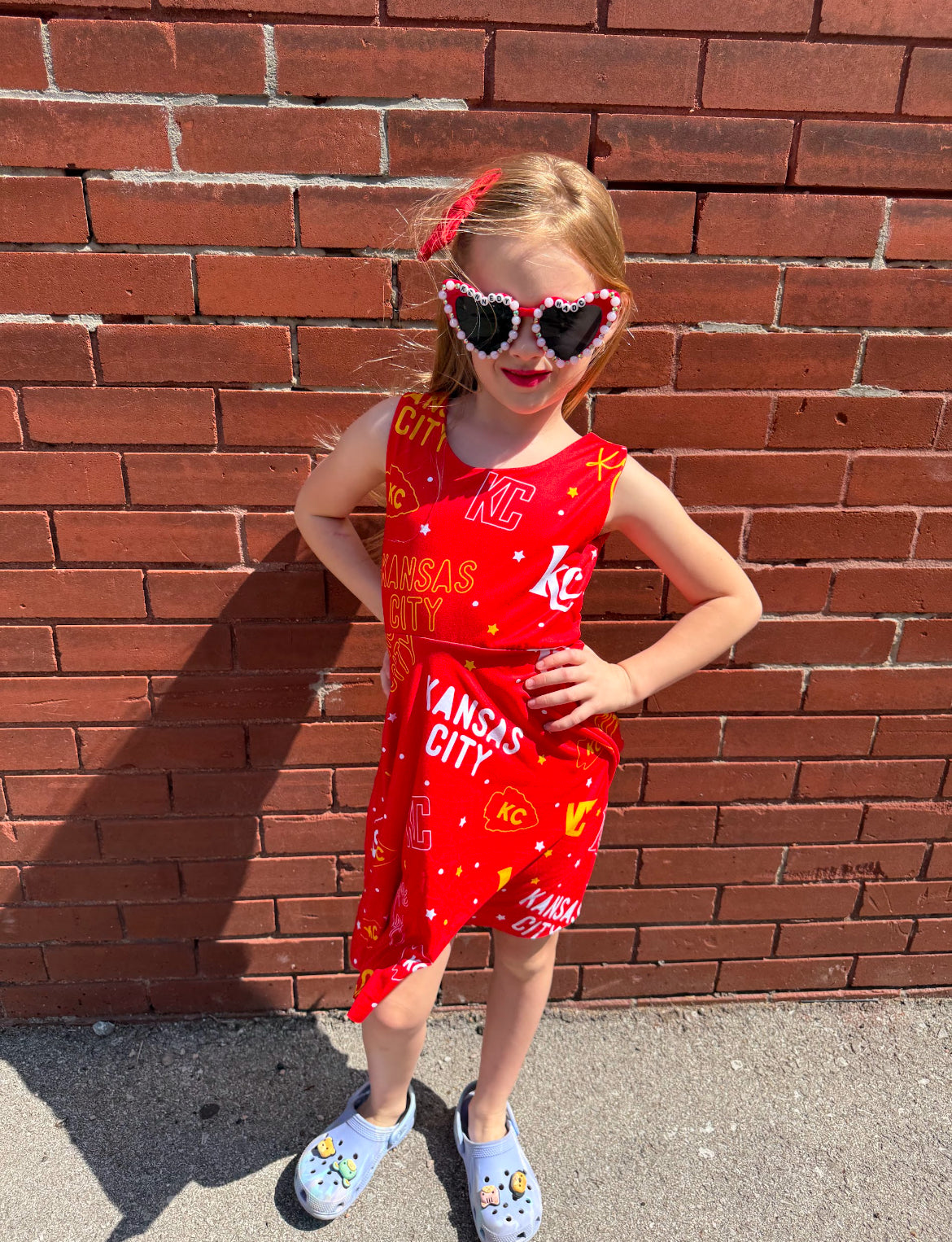 Twirl Dress: KC Words on Red