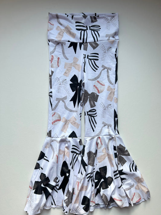 Bells: Black & White Baseball Bows