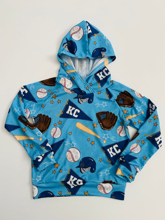 Hoodie: Light blue with glove