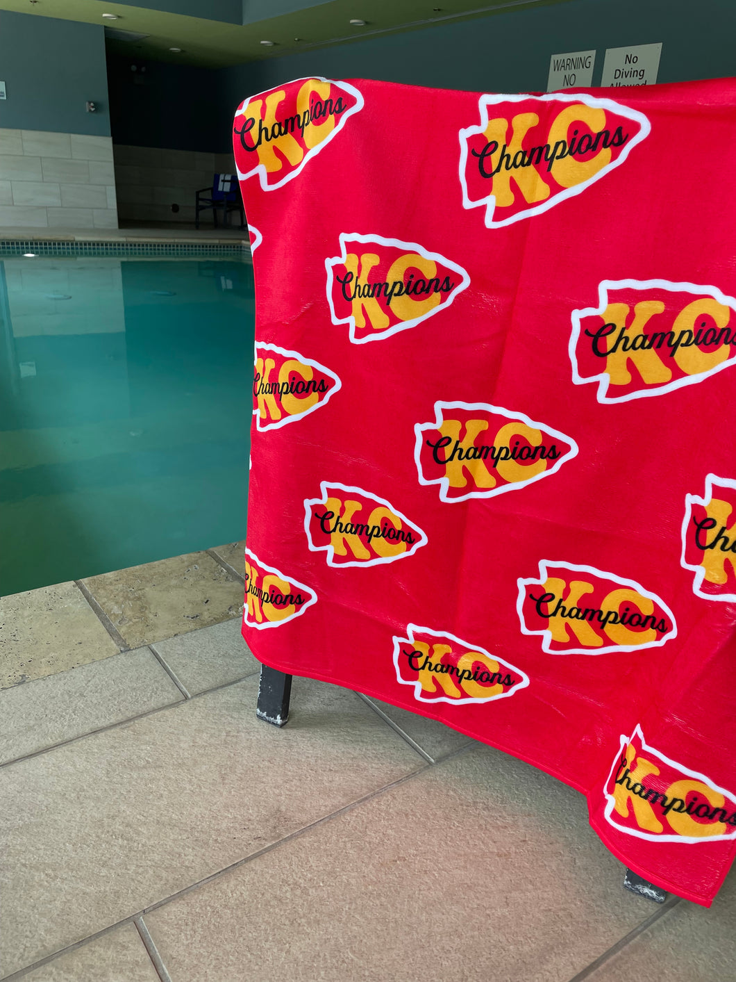 Beach Towel: Champions on Red