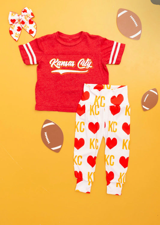 Leggings: KC Heart on White