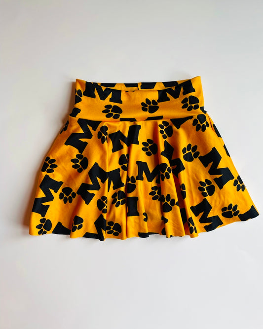 Cheer Skirt: Yellow Pawprint