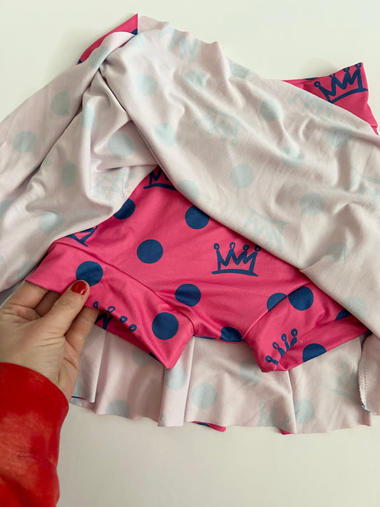 Cheer Skirt: Pink with Royal Crowns