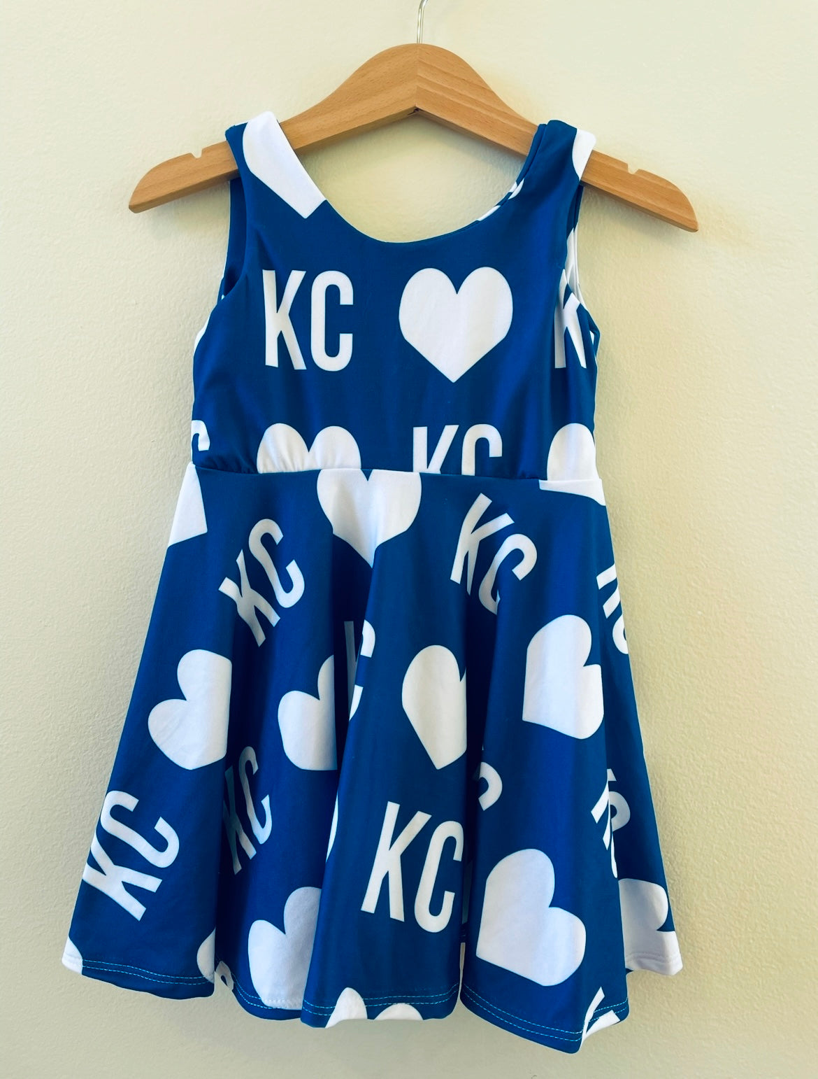 Twirl Dress: KC Blue with Heart