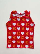 Load image into Gallery viewer, KC Heart on Red Tank or Tee
