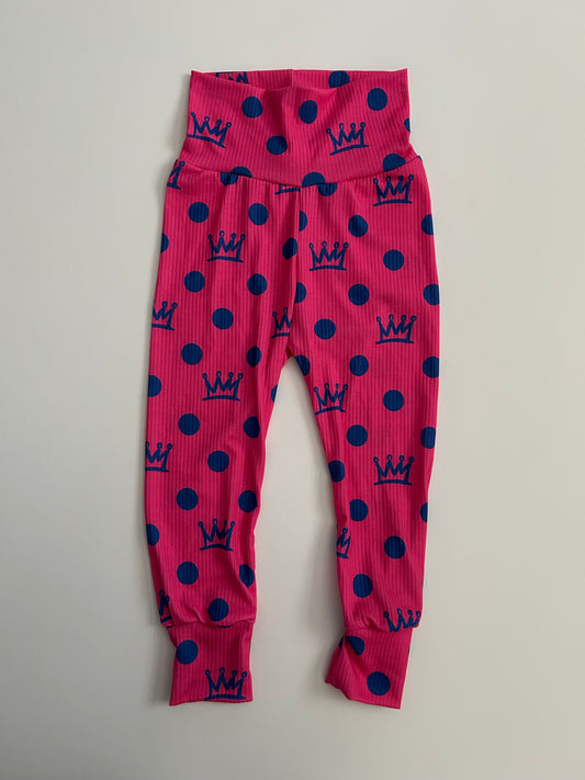 Leggings: Pink with Royal Crowns