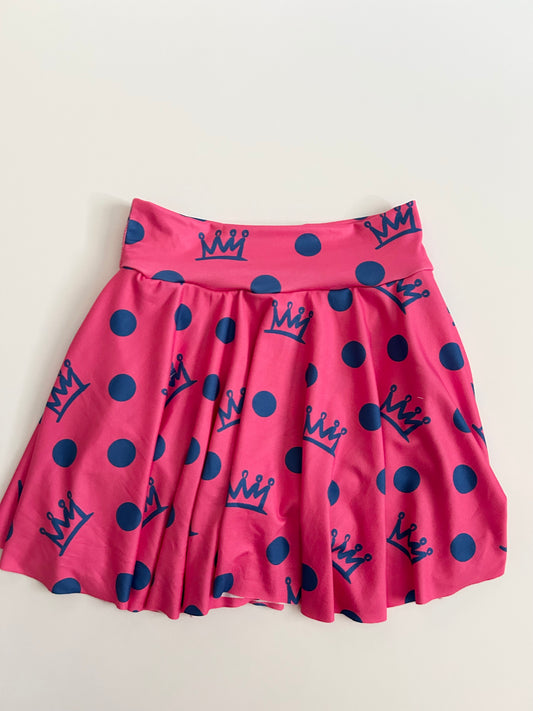 Cheer Skirt: Pink with Royal Crowns