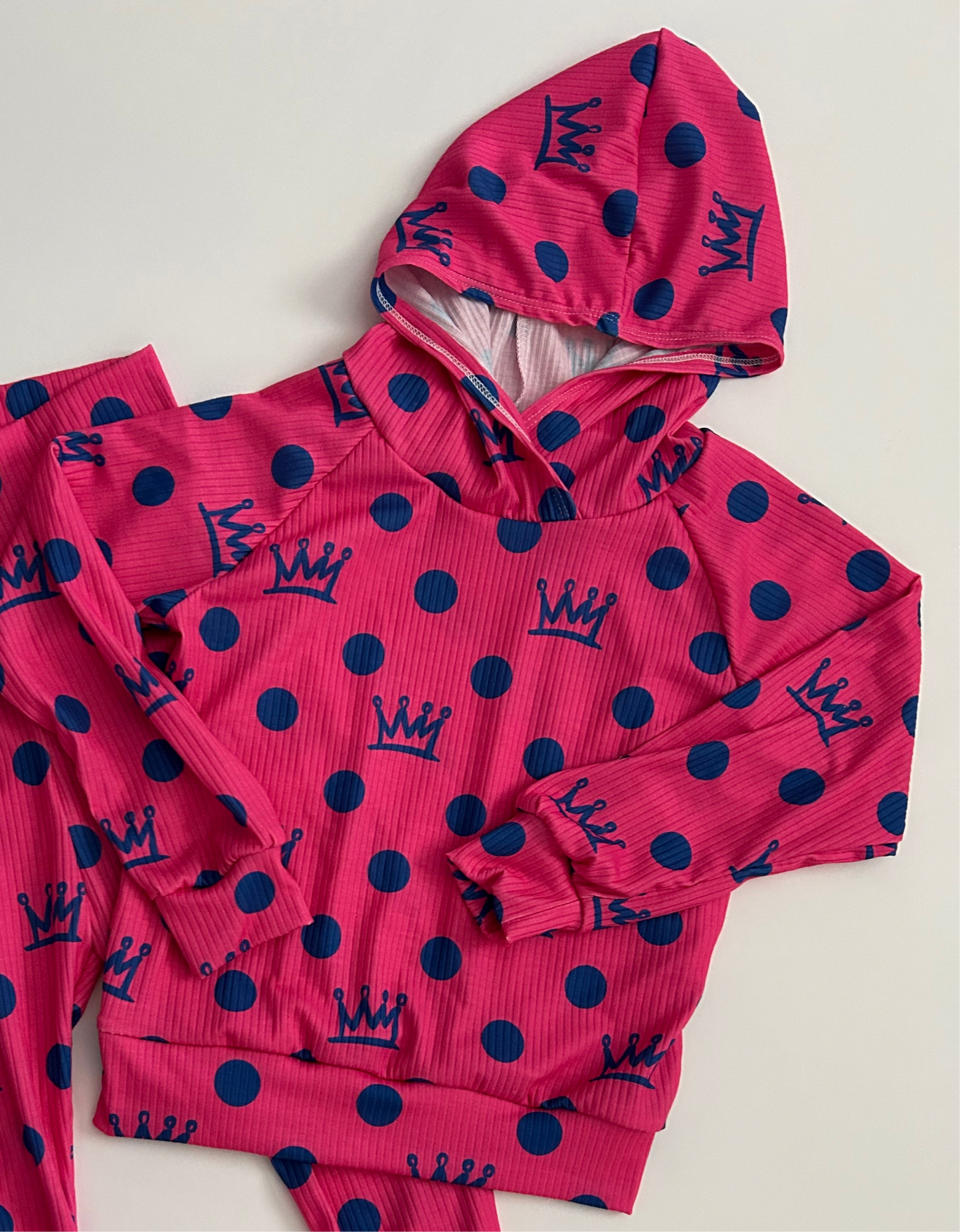 Hoodie: Pink with Royal Crowns