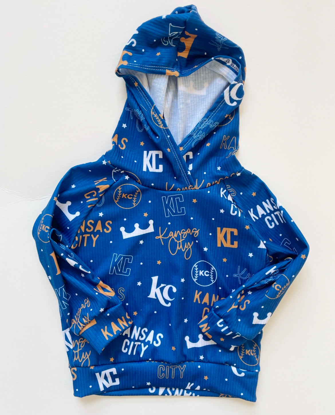 Hoodie: KC Words on Blue