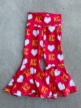 Load image into Gallery viewer, Bell Bottoms: KC Heart on Red
